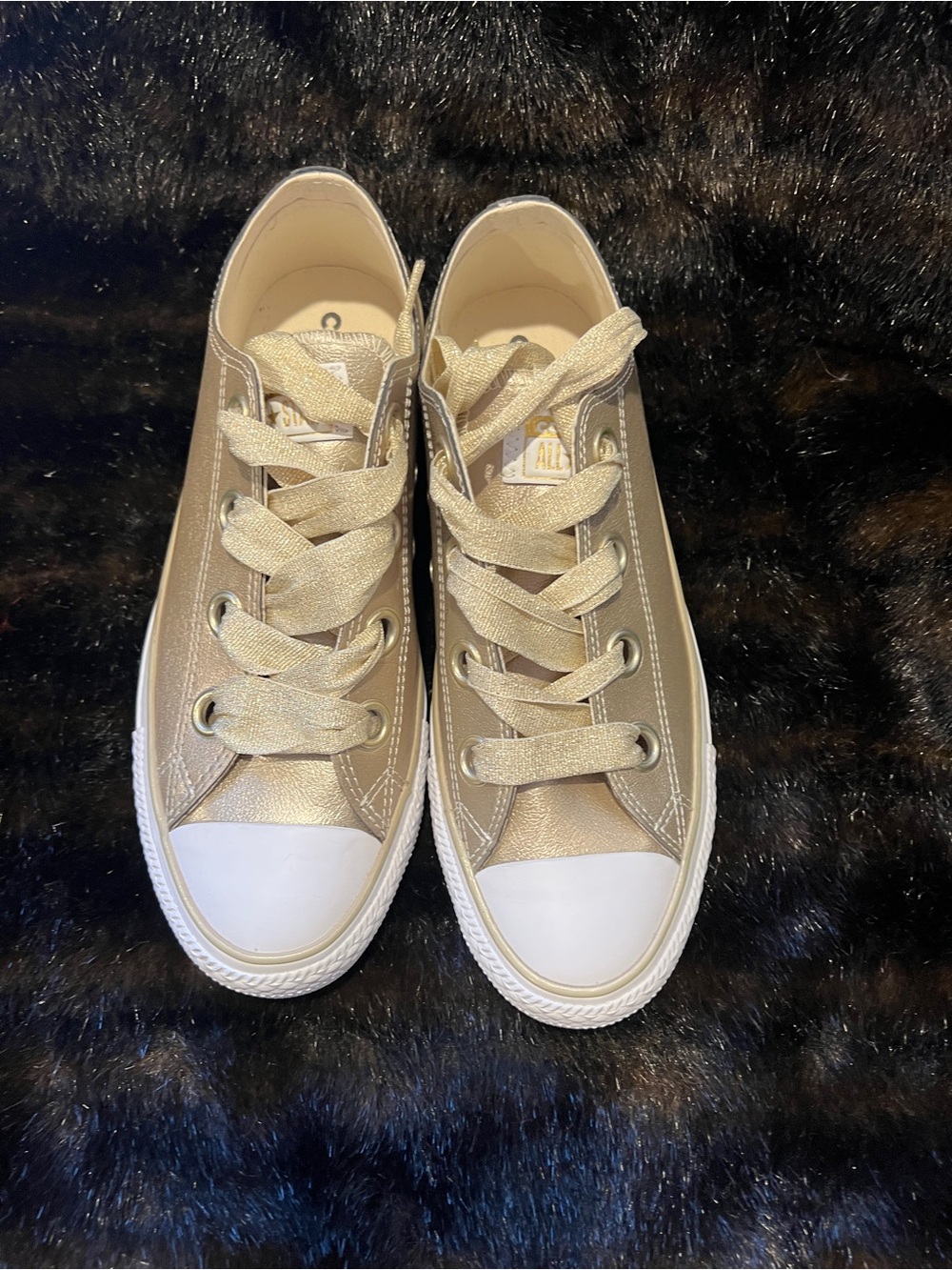 Converse Metallic Gold Low Top Sneakers